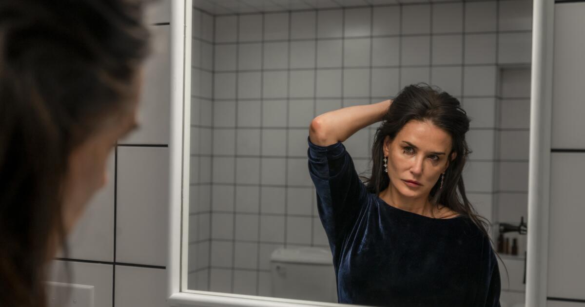 Review: A Hollywood star wants more time, but ‘The Substance’ doesn’t give her a reason